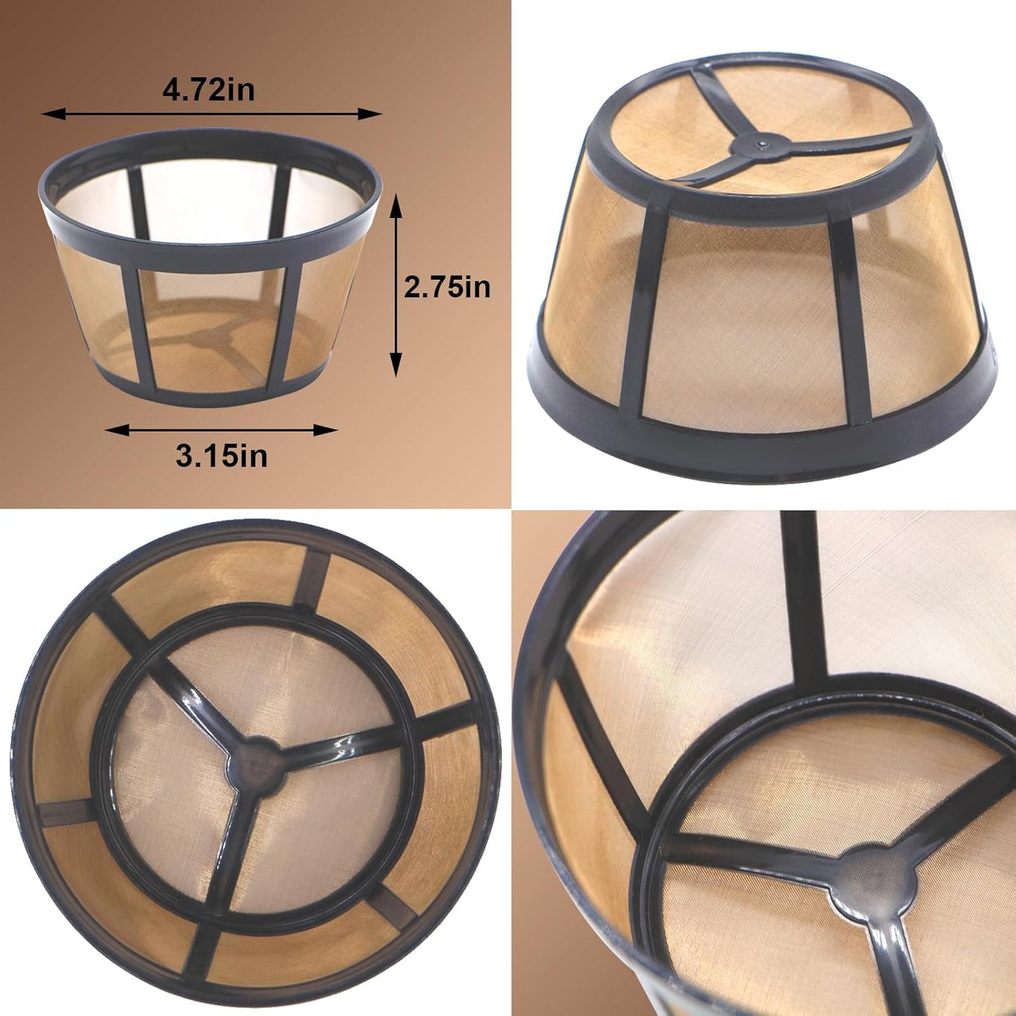 2 Pack Reusable Coffee Filter Replacement for BUNN 8 10 12 Cup Coffee Maker and Brewer Series BX, BTX, GRX, NHB, NHS, ST, HG & H