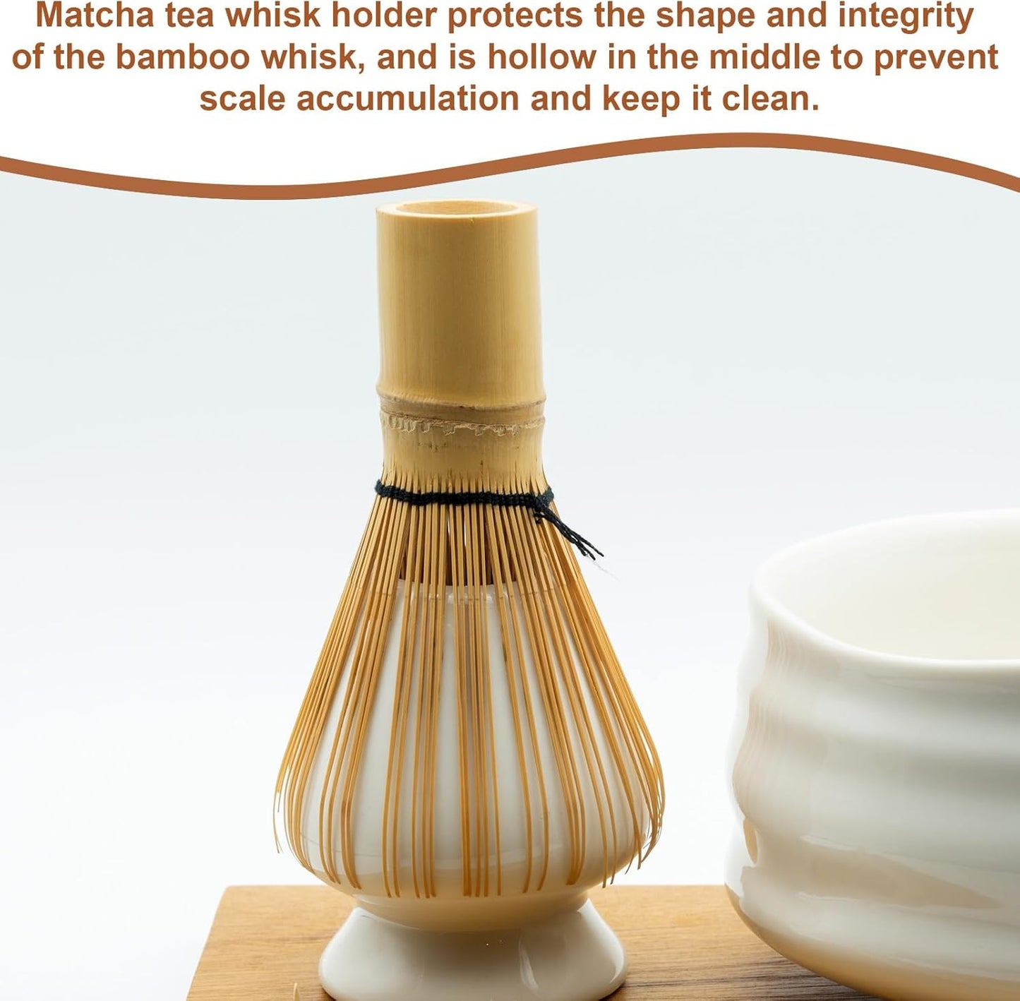 HARFINGTON Ceramic Chasen Stand 70mm Matcha Whisk Holder Teas Set Whisks Stand Traditional Matcha Tea Chasen Holder Tea Set Accessories for Tea Tasting, Blue