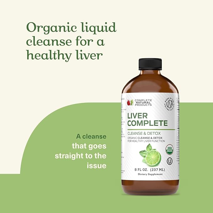 Liver Complete 8oz - Organic Liquid Liver Cleanse & Detox Supplement for High Enzymes, Fatty Liver, & Liver Support