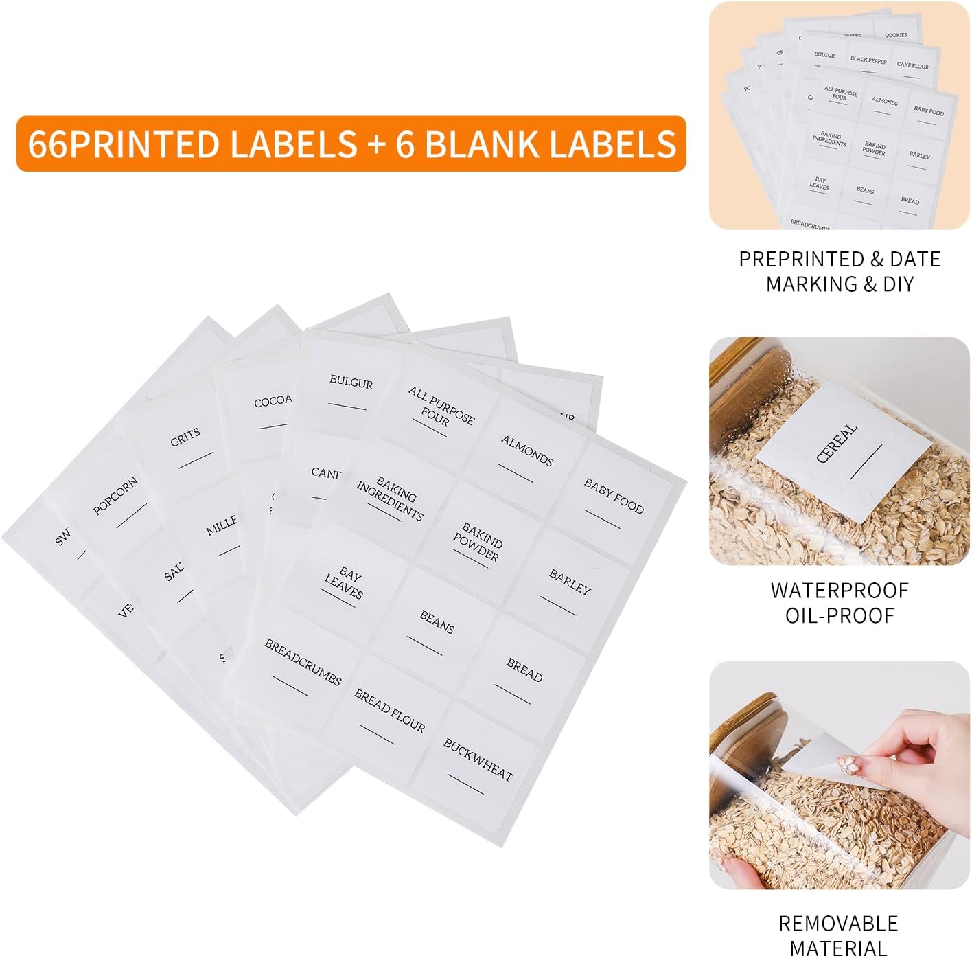 Glass Jars with Bamboo Lids 3 Pack, 74 Oz Airtight Square Storage Container, High Borosilicate Glass Kitchen Canisters for Soild food, Nuts/Cookies/Sugar/Pasta