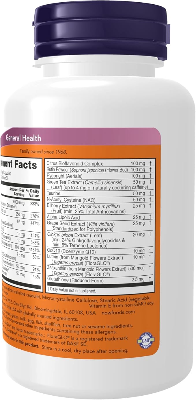 NOW Supplements, Ocu Support™with FloraGLO® Lutein, Plus Vitamins A, C and E, 90 Veg Capsules (Pack of 3)