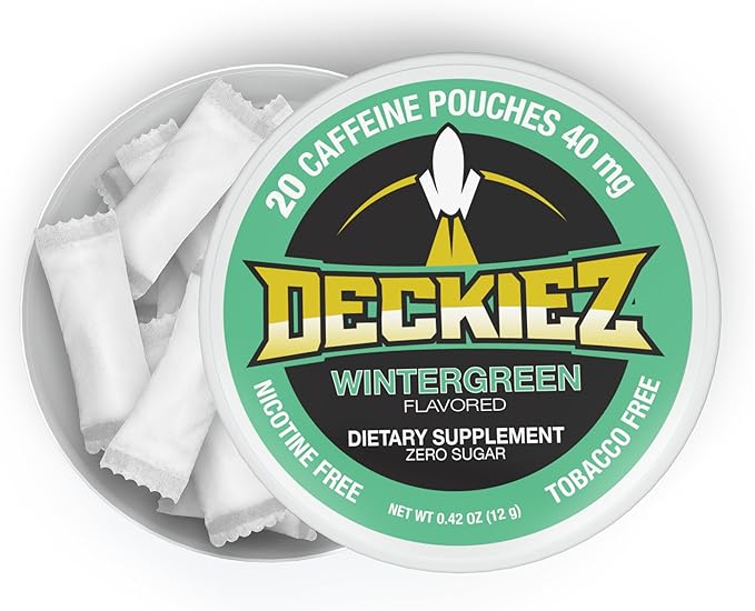 Caffeine Pouches, 1 Can (20 Pouches), Pre Workout Pouches, Coffee Pouches & Energy Drink Alternative, 40mg Caffeine per Pouch, Sugar Free Caffeine Supplement, Wintergreen Flavor