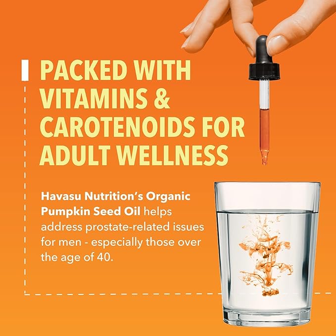 Organic Pumpkin Seed Oil for Prostate Health, Hormone Balance, Hair Health - Pumpkin Oil Supports Hair and Eyelash Health - 100% Cold Pressed Pumpkin Seed Extract - Non-GMO, Vegan, Unflavored, 30mL