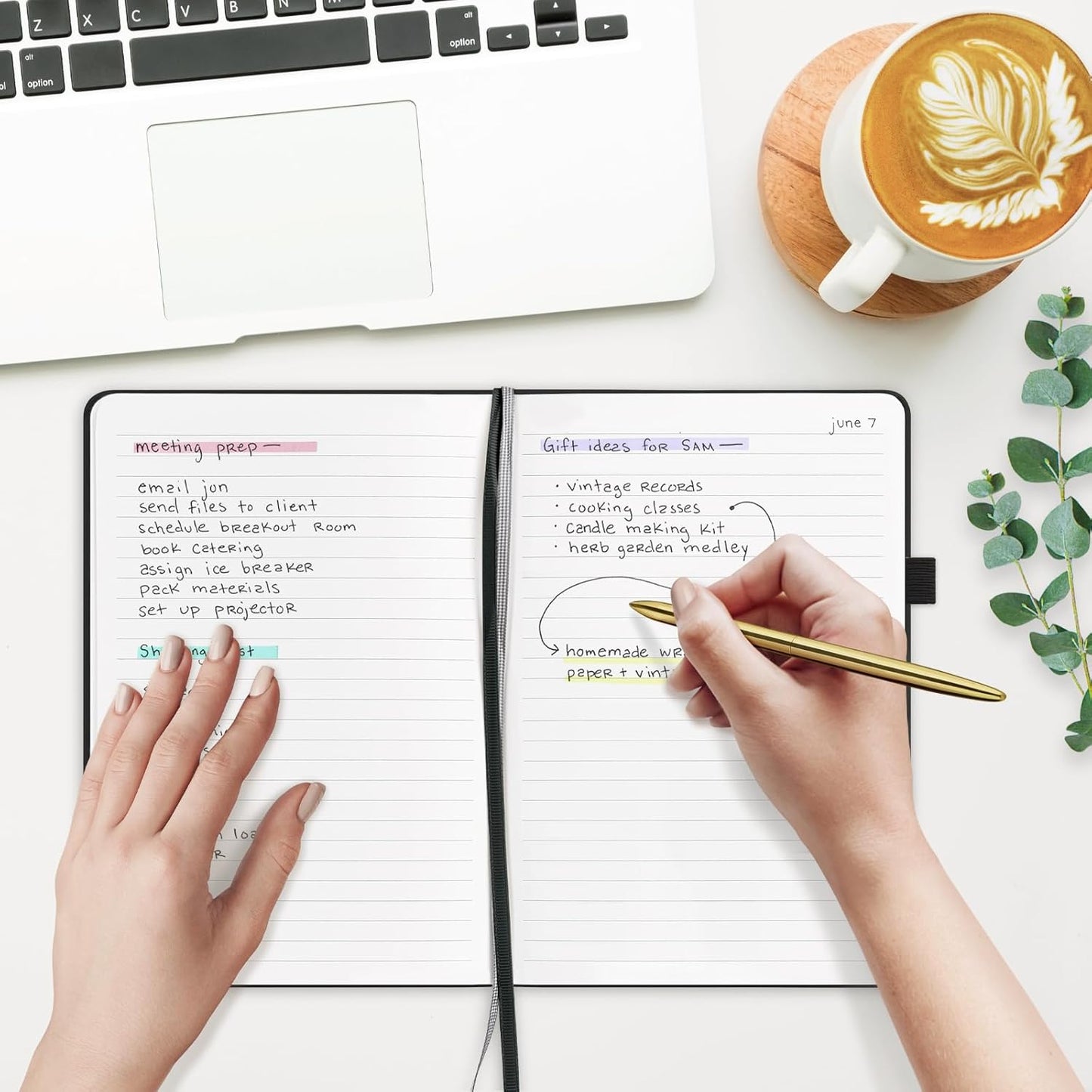 &And Per Se Lined Journal Notebook, 160 Pages, A5 5.7 x 8 inches College Ruled Thick Paper Notebook Journals for Writing, Hardcover Notebooks for Women Men Office School (1 Pack, Black)