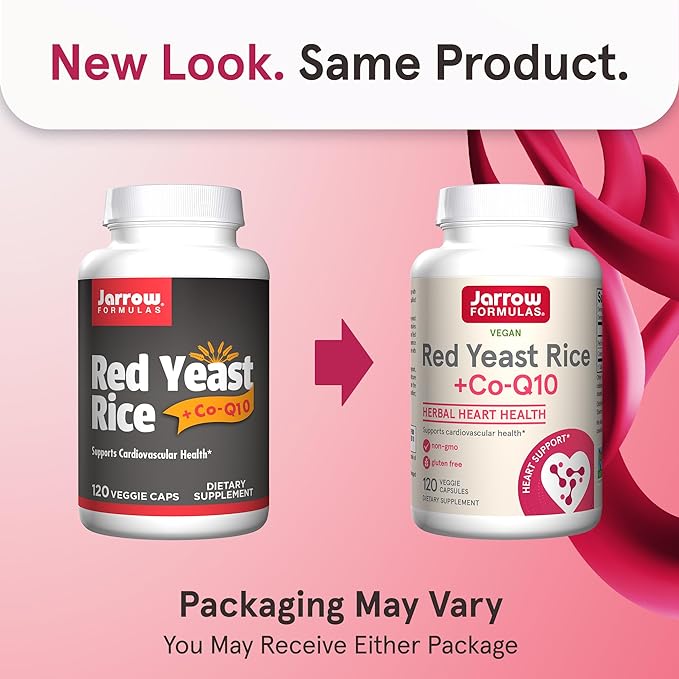 Jarrow Formulas Red Yeast Rice 1200 mg & Co-Q10 100 mg Per Serving-120 Veggie Caps-60 Servings & Heart Health-Vegan & Citrus Bergamot 500 mg-60 Servings (Veggie Caps)
