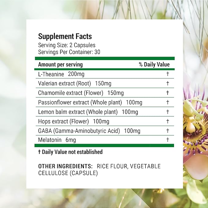 Nested Naturals Luna Sleep Aid - Non-Habit Forming Natural Sleeping Pills for Adults with Naturally Sourced Ingredients - Valerian Root, Melatonin, Chamomile, Lemon Balm, and More - 60 Vegan Capsules-HarmonyPath Wellness