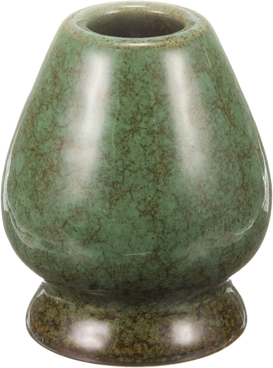 HARFINGTON Ceramic Chasen Stand 70mm Matcha Whisk Holder Teas Set Whisks Stand Traditional Matcha Tea Chasen Holder Tea Set Accessories for Tea Tasting, Gradient Green