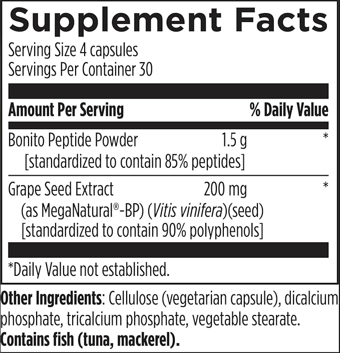 Designs for Health HTN Supreme - Cardiovascular Support with Bonito + Grape Seed Extract Supplement Designed to Help Promote Healthy Blood Pressure (120 Capsules)