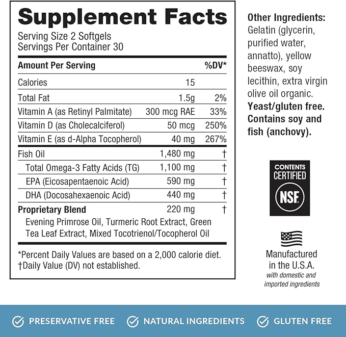 EyePromise Ez Tears Eye Vitamin – Occasional Eye Irritation Supplement - Omega-3s and 8 Other Soothing Ingredients - for Irritation, Dryness, Itching, Redness
