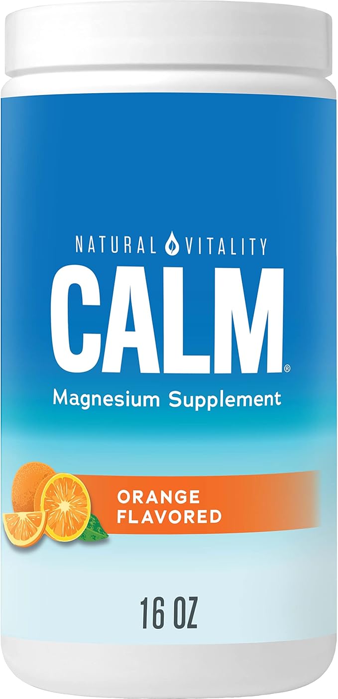 Natural Vitality Calm, Magnesium Citrate Supplement, Anti-Stress Drink Mix Powder, Gluten Free, Vegan, & Non-GMO, Orange, 16 oz-HarmonyPath Wellness