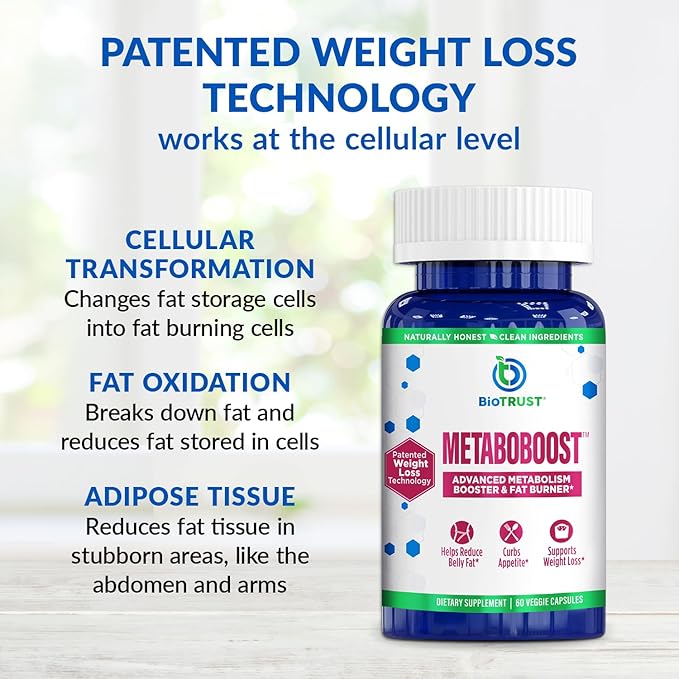 BioTrust MetaboBoost Weight Loss Supplement – Appetite Suppressant | Calorie Fat Burner | Metabolism Booster – Clinically-Studied Diet Pills with Berberine for Holistic WeightLoss Support- 60 Capsules