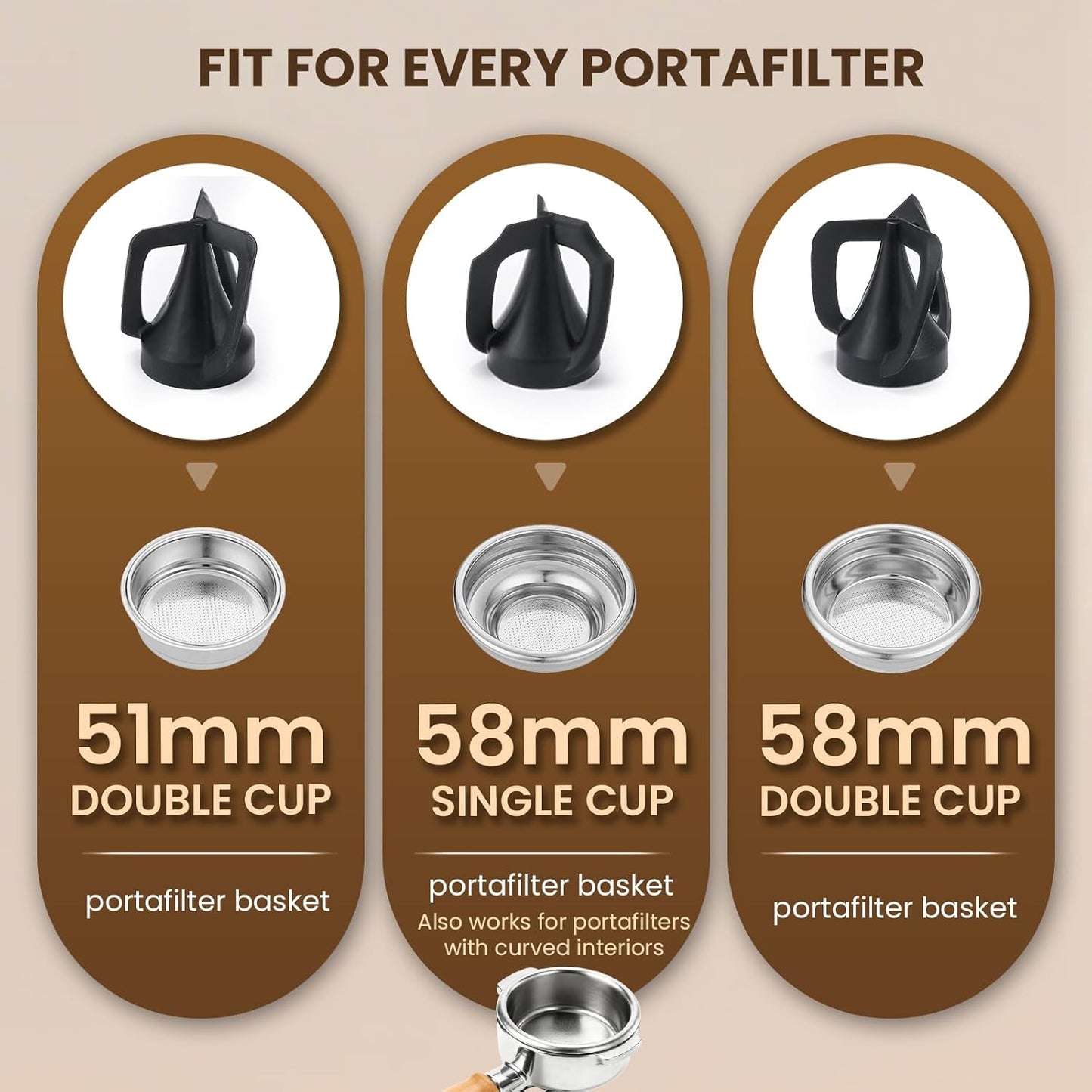 Huanyu Portafilter Cleaner Electric, 16L Large Capacity with 2 Brush Heads and 3 Scrapers for 58mm/51mm Portafilters, Vertical for Commercial Use, Automatic Coffee Grounds Cleaning Machine