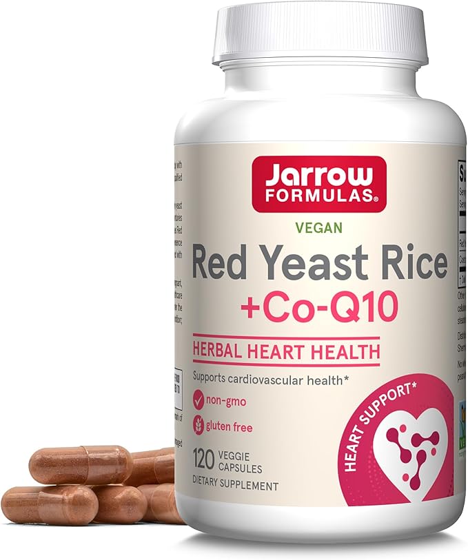 Jarrow Formulas Red Yeast Rice 1200 mg & Co-Q10 100 mg Per Serving-120 Veggie Caps-60 Servings & Heart Health-Vegan & Milk Thistle 150 mg with 30:1 Standardized Silymarin Extract