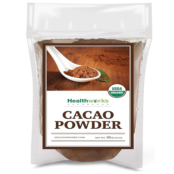Healthworks Superfoods Organic Cacao Powder - 16 Oz / 1 Lb - Cocoa Chocolate Substitute - Rich Choclate Flavour - Sugar-Free, Keto, Vegan & Non-GMO - Peruvian Bean/Nut Origin - Antioxidant Superfood-HarmonyPath Wellness