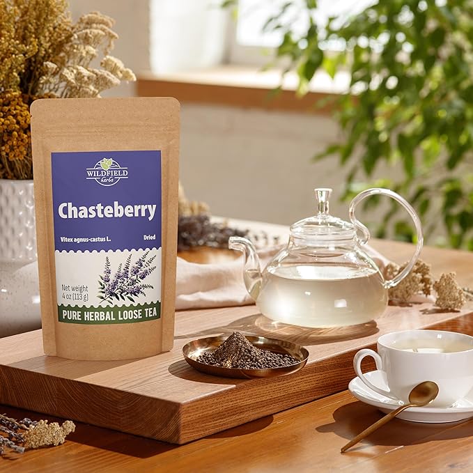 4 oz. Chaste Tree Berry Сhasteberry Tea Chaste Tree Berry Tea Herb (Vitex Agnus-Castus) - 113g Herbal Vitex Sauzgatillo-HarmonyPath Wellness