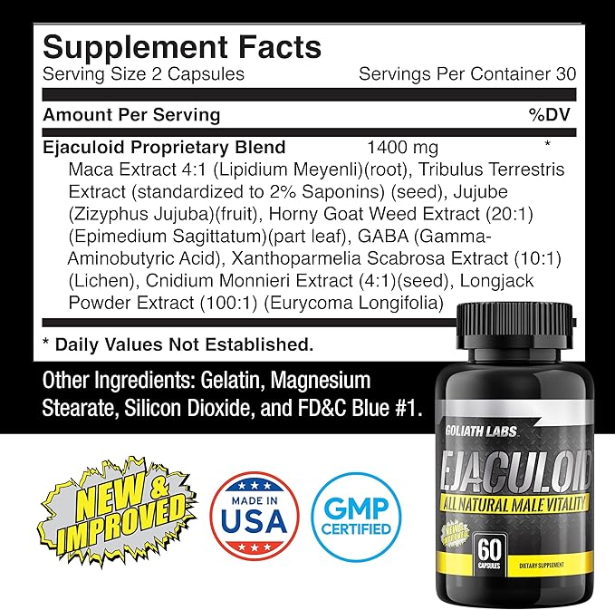 Goliath Labs Premium Men's Multivitamin & Herbal Supplement [60 Veg Capsules] – Maca, Tribulus, and Essential Vitamins for Daily Energy, Immune Support, Muscle Health, and Overall Wellness – 100% Veg