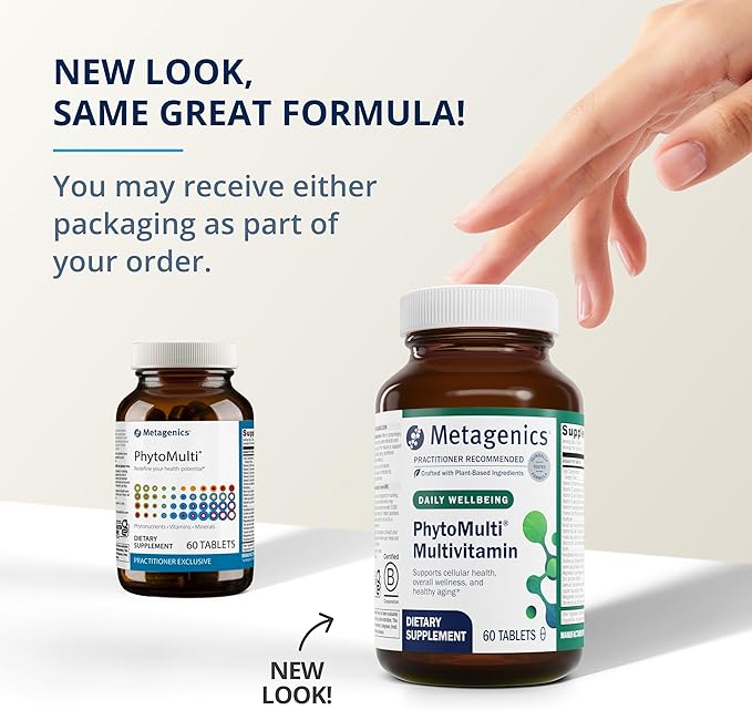 Metagenics PhytoMulti Multivitamin Without Iron - Daily Multivitamin for Overall Health & Aging - 20+ Essential Vitamins & Minerals - with Vitamin B6, Lutein, Zeaxanthin & More - 60 Tablets