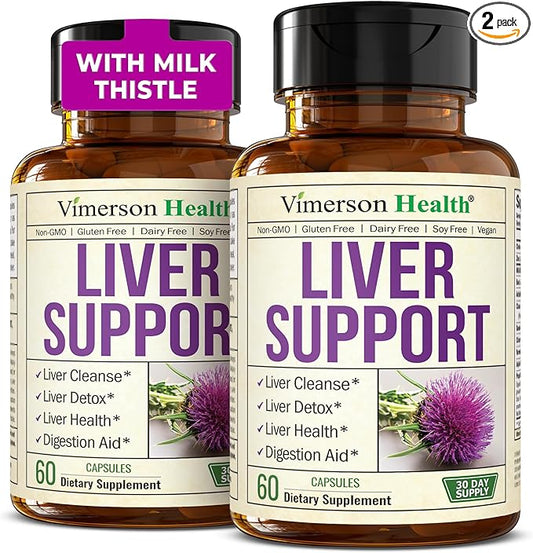 Liver Cleanse Detox & Repair Milk Thistle Supplement. Liver Support with Choline, Artichoke Extract, Chicory & Dandelion Root Supplement. Milk Thistle Liver Detox & Liver Cleanse. Liver Health 2-Pack
