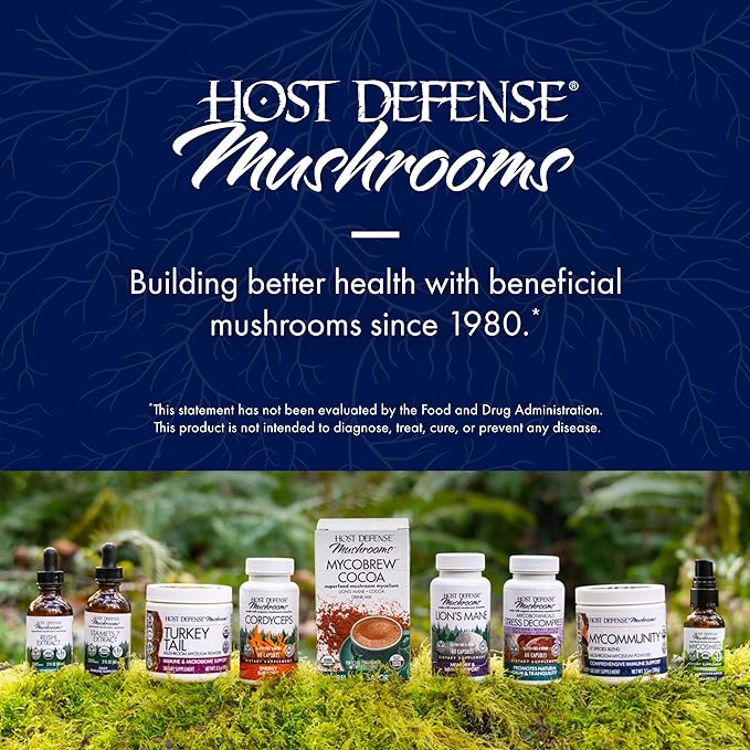 Host Defense MyCommunity Capsules - 17 Species Blend Mushroom Supplement for Immune Support - Herbal Aid with Lion's Mane, Reishi. Chaga, Cordyceps, Turkey Tail & More - 60 Capsules (30 Servings)*