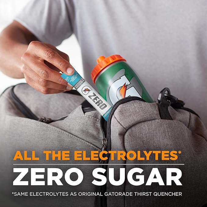 Gatorade G Zero Powder, Lemon Lime, 0.10oz Packets, 10 Count (Pack of 12)